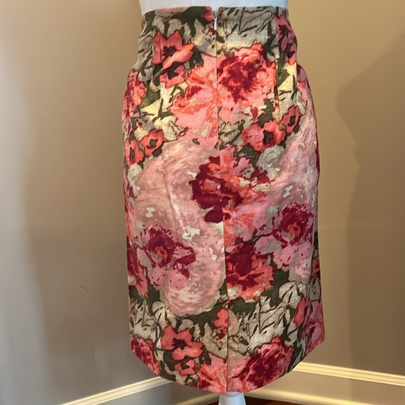 TALBOTS Petite floral Cotton skirt size 2P - Picture 3 of 8